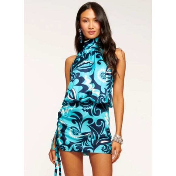 RAMY BROOK Dress NEW Size 0 Meena Mini Blue Print $445 - Picture 1 of 4